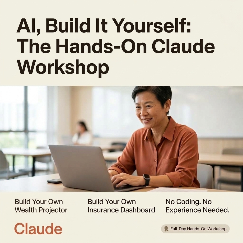 AI, Build It Yourself workshop — build your own wealth projector, insurance dashboard, no coding, no experience needed